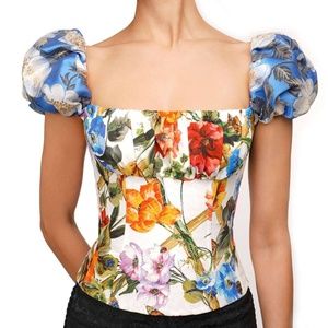 DOLCE & GABBANA FLORAL CORSET TOP  SIZE L /48IT